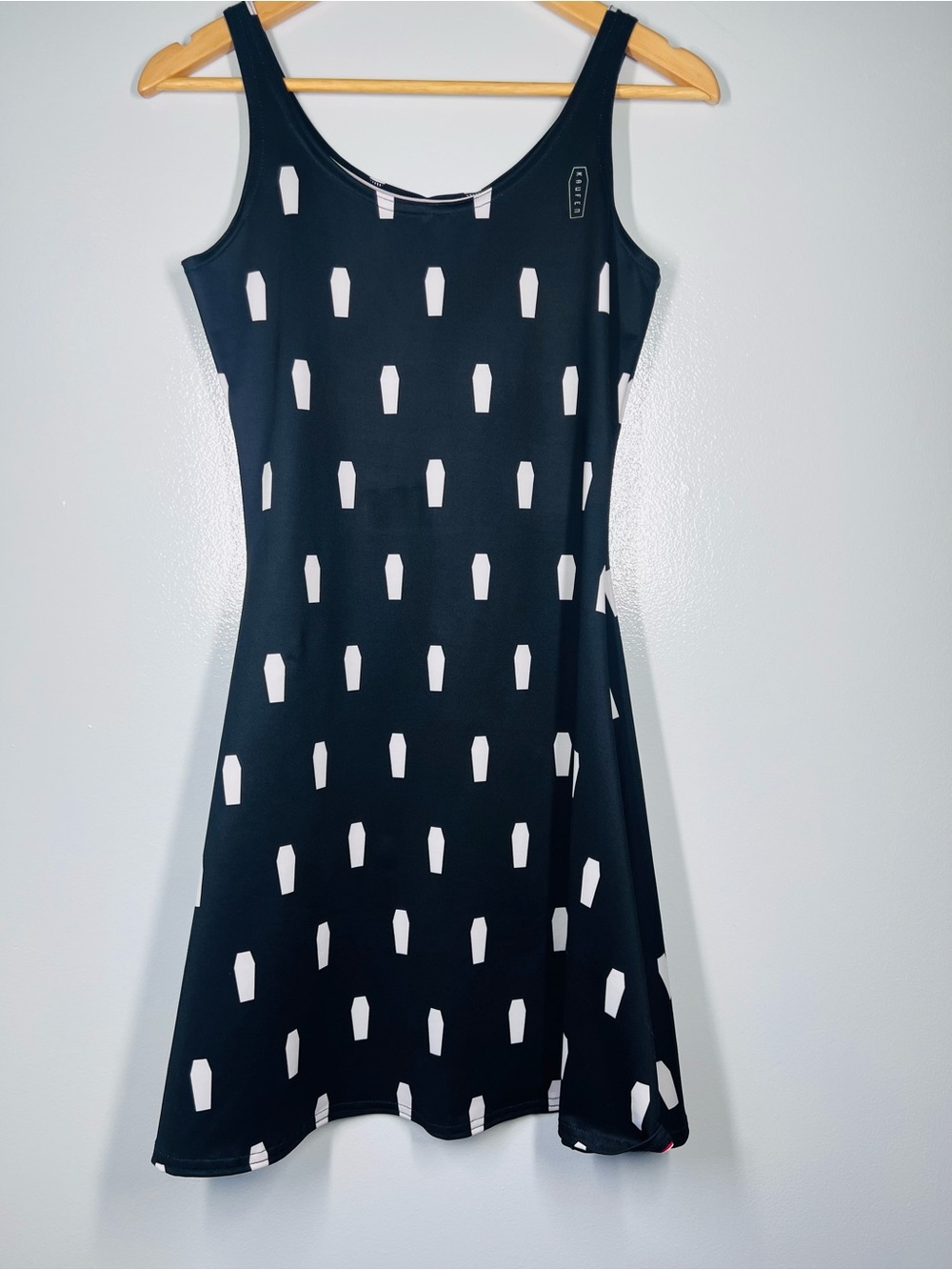 Dark Aesthetic Kaufen Coffin Patterned Sleeveless Stretch Mini Dress Size S/M